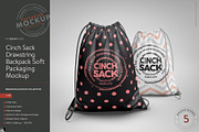Drawstring BackpackCinch Sack Mockup, a Packaging Mockup by INCDesign (Thumbnail 1 of 6)