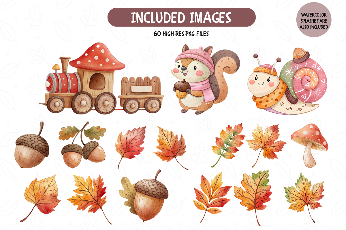 Autumn Nursery Animals Clip Art, an Illustration by TatiMockup (Photo 3 of 7)