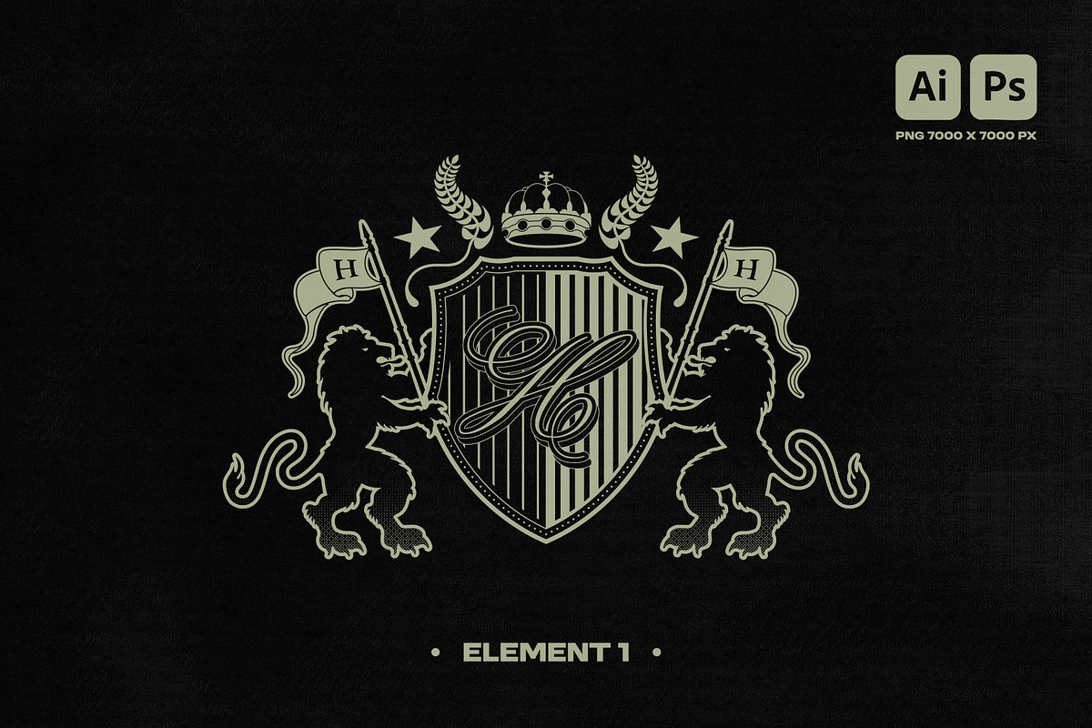 STREETWEAR HERALDIC GRAPHIC SET, an Object Graphic by BonkiStudio (Photo 2 of 11)