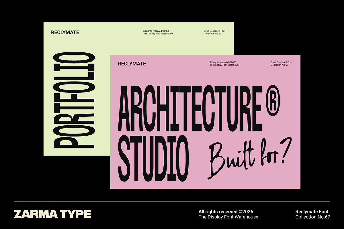 Reclymate – Extra Condensed Font, a Sans Serif Font by Zarma Type (Photo 7 of 13)