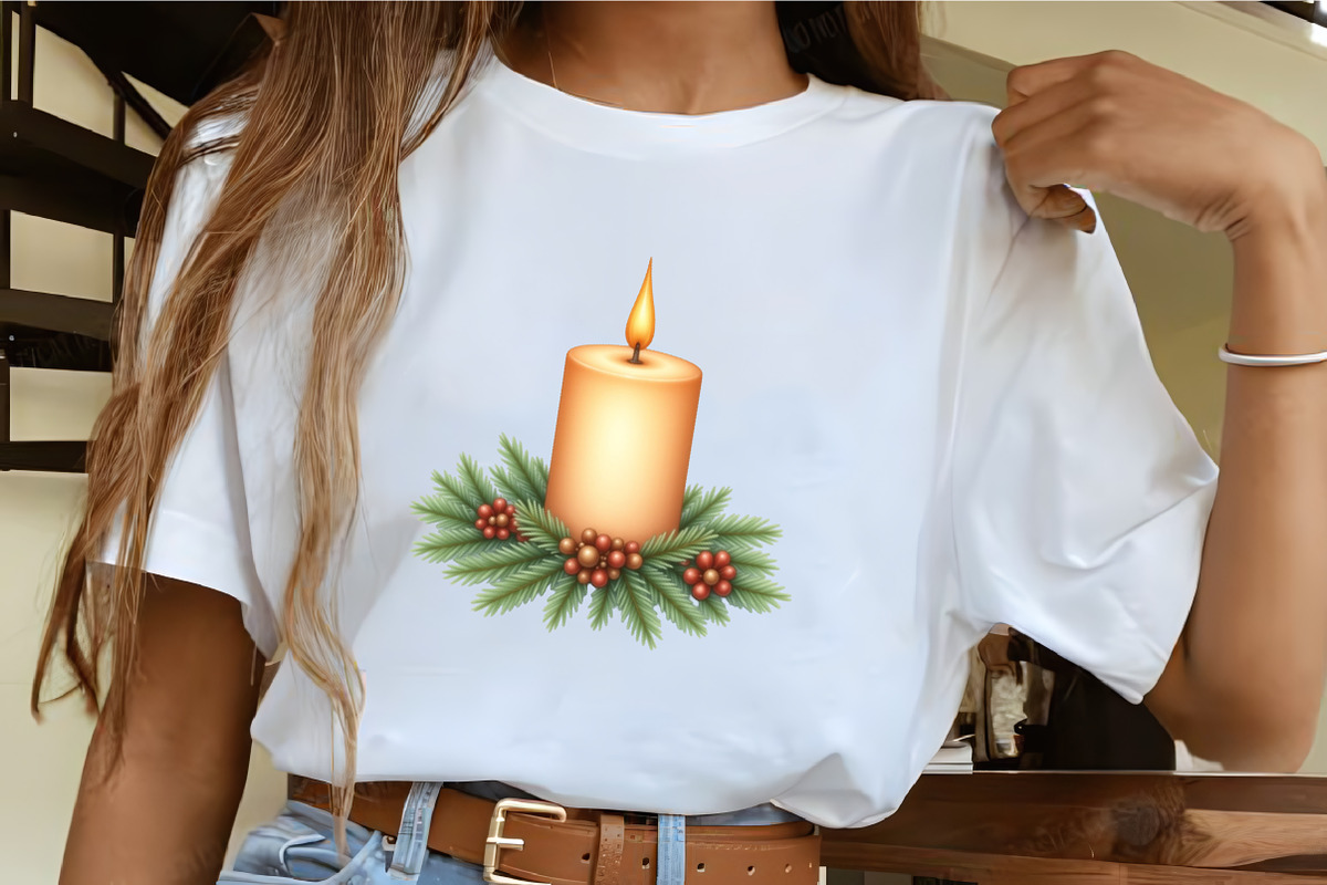 Christmas Candle with Pine Branch Cl, an Illustration by CrexoraLab (Photo 4 of 5)