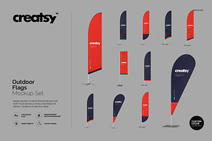 Outdoor Flags Mockup Set, an Object Graphic by creatsy2
