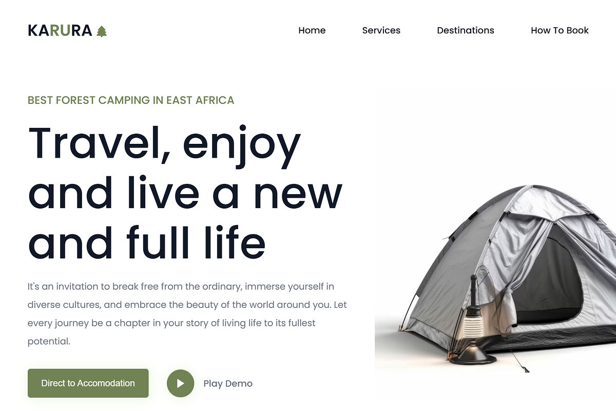 Karura–Camping Website Template, a Landing Page Template by NomaTemplates (Photo 3 of 13)