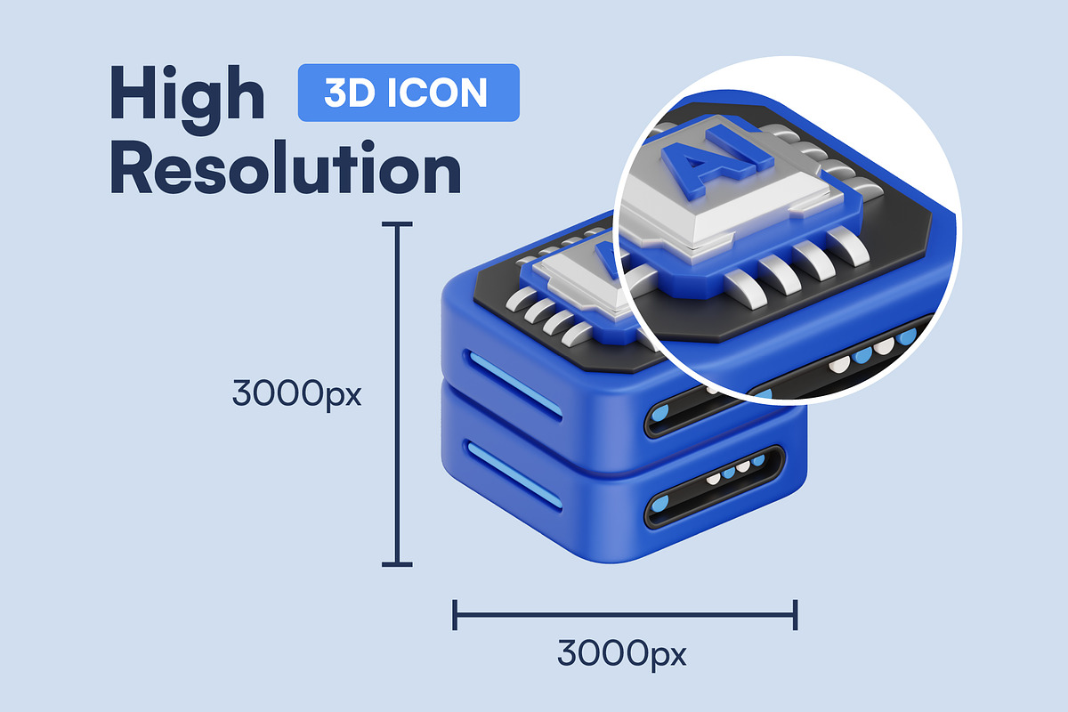 20 Artificial Intelligence 3D Icons, an Object 3D Model by Bilicube Studio (Photo 2 of 6)