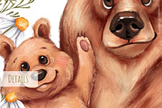Bears in Daisies Clipart PNG, an Animal Illustration by Gribanessa (Thumbnail 4 of 4)