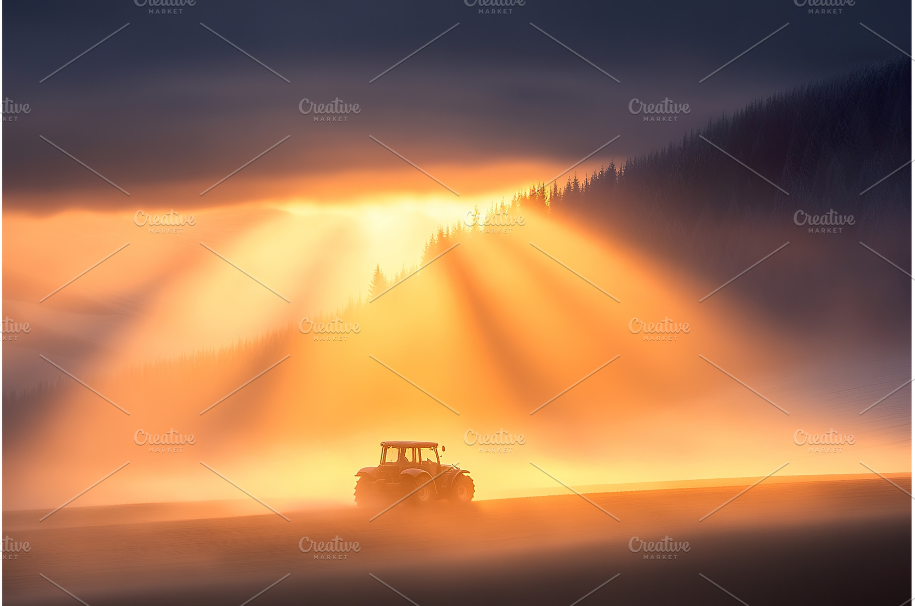 Tractor drives through stunning, a Nature Photo by Lermont51