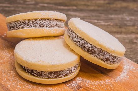 alfajores delicious traditional argentine sandwich cookies, a Food & Drink Photo by DalaiFood