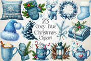 Cozy Christmas Blue Clipart, an Illustration by DreamPrint404 (Thumbnail 1 of 3)