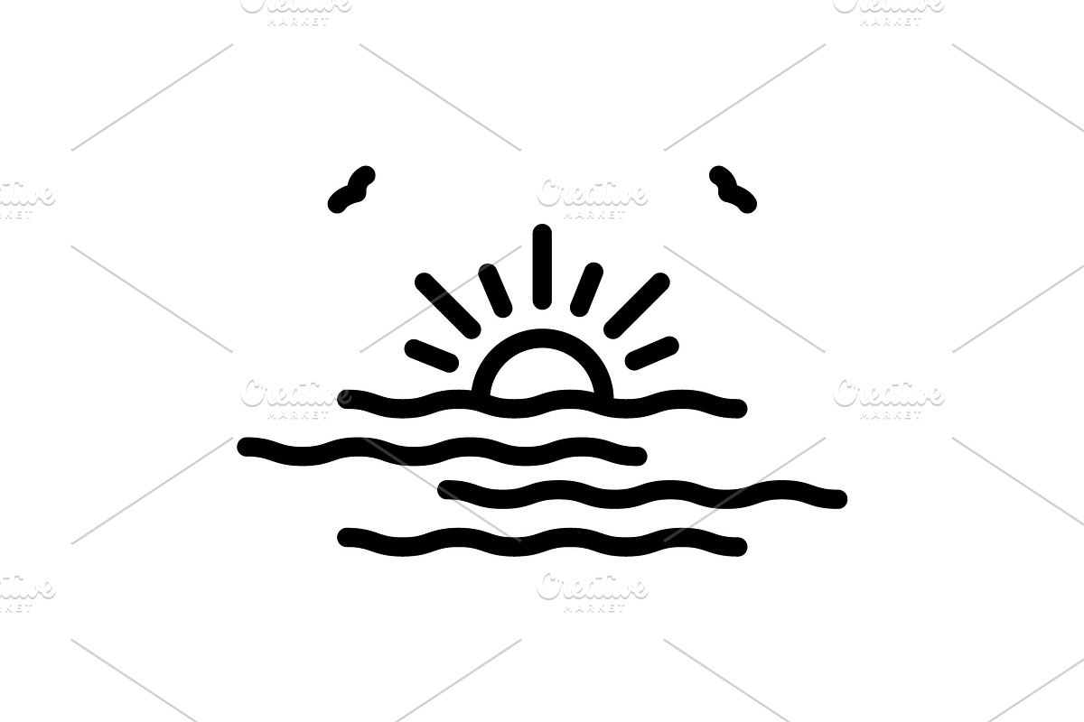 Horizon skyline black icon, an Outline Icon by Creative priyanka