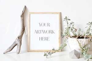 Natural Wood Frame Mockup