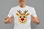 Patchwork Yarn Crochet Reindeer Bow, an Illustration by Daily.Designs (Thumbnail 4 of 5)
