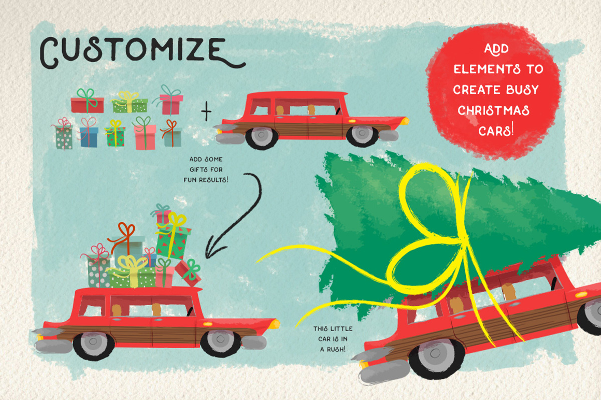 Christmas Trip: a graphic set, an Illustration by Cienpies Design (Photo 4 of 6)