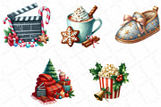 Christmas Movie Night Clipart, an Illustration by DreamPrint404 (Thumbnail 3 of 4)