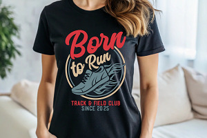 Born To Run Track Running T-shirt, a Graphic by Crafts Bundle