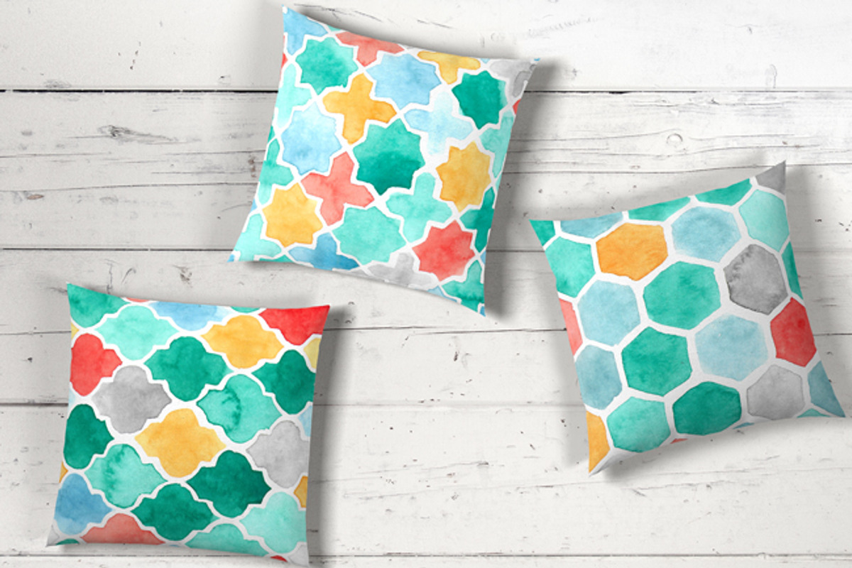 HandPainted Watercolour Patterns, a Pattern Graphic by The Indigo Hare (Photo 3 of 4)