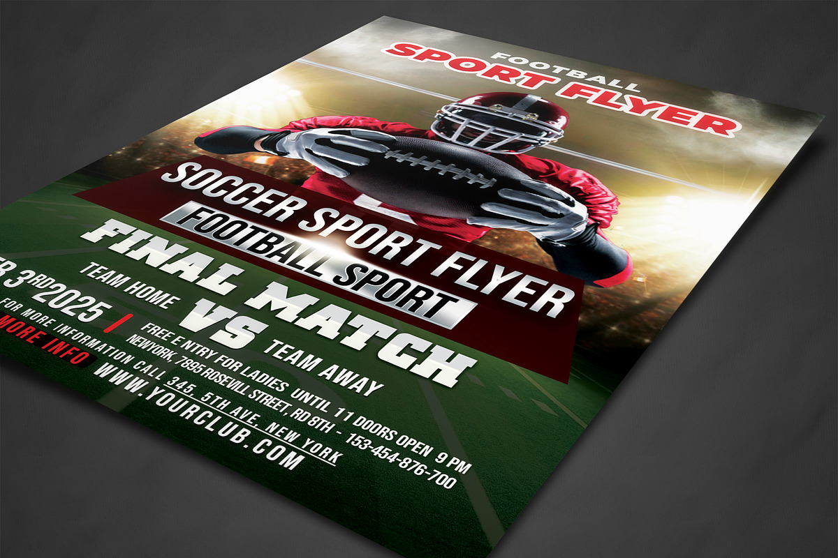 American Football Flyer Templates, a Flyer Template by AfzaalGraphics (Photo 2 of 4)