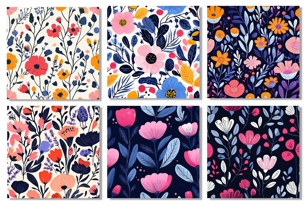 Abstract Flower Patterns Bundle, a Texture Illustration by Dream Creation (Photo 2 of 6)