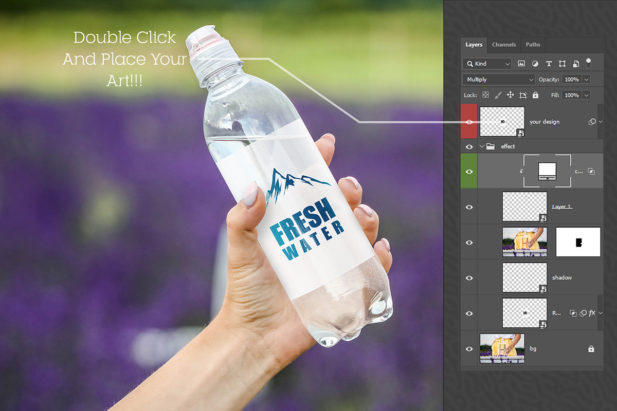 Water Bottle Mockup #07, a Product Mockup by alexandeerco (Photo 2 of 5)