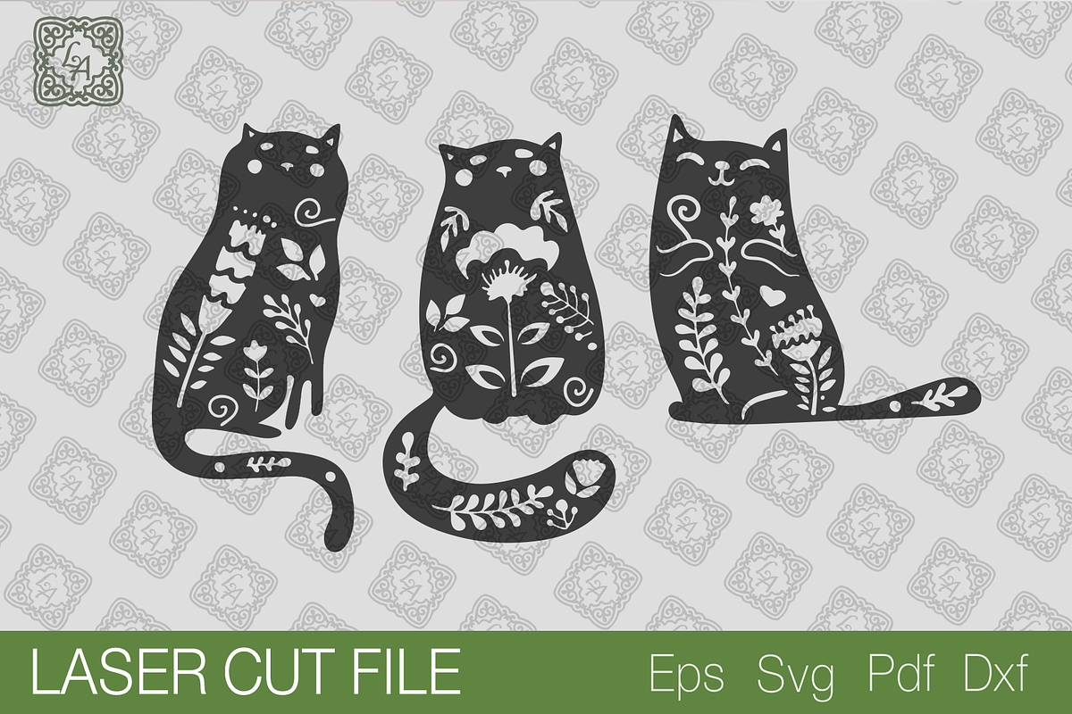 Cute Cats. Home decor. SVG Laser cut, a Templates & Theme by Lerina Art (Photo 2 of 2)
