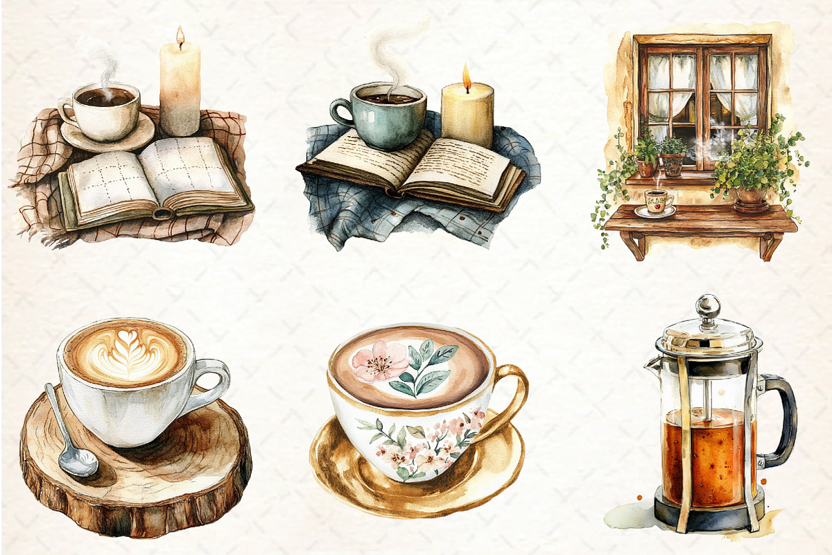 Boho Cafe Core Coffee Clipart, an Illustration by Libby Wishes (Photo 6 of 6)