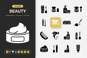 Beauty Solid Icons, a Solid Icon by Spacepixel Creative