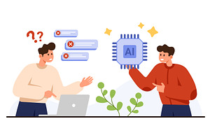 Artificial Intelligence Adoption for, a Technology Illustration by Flashvector