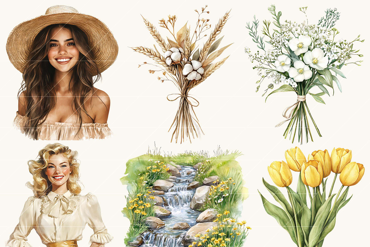 Watercolor Pastel Whispers Clipart, a Person Illustration by Design Scotch (Photo 4 of 8)