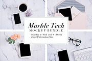 Marble Tech Mockup Bundle, a Social Media Template by Brand Strategy Co. (Thumbnail 1 of 8)