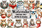Christmas Owls, an Illustration by Design Market (Thumbnail 1 of 4)
