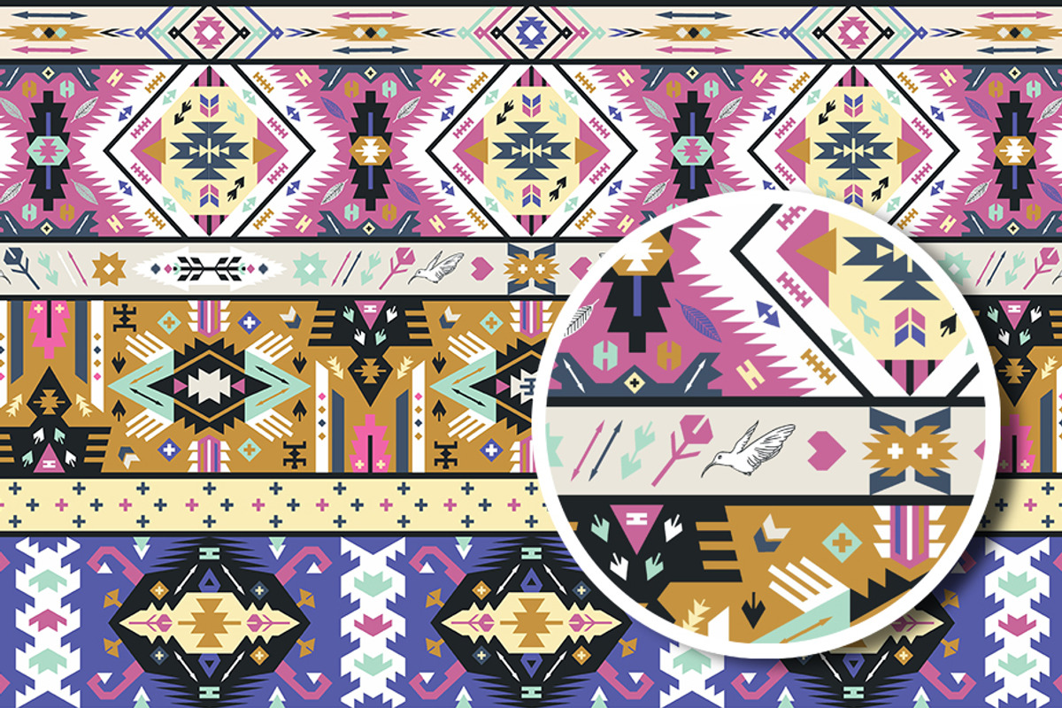 Geometric Boho Aztec Patterns, a Pattern Graphic by tomuato (Photo 3 of 4)