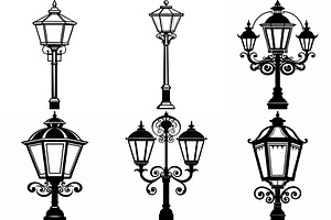 Street light vector silhouette line, an Object Graphic by Billah Hub