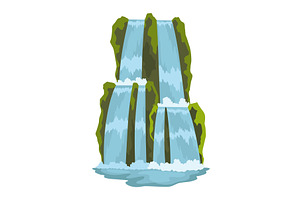 Cartoon river cascade, an Illustration by Things for designers