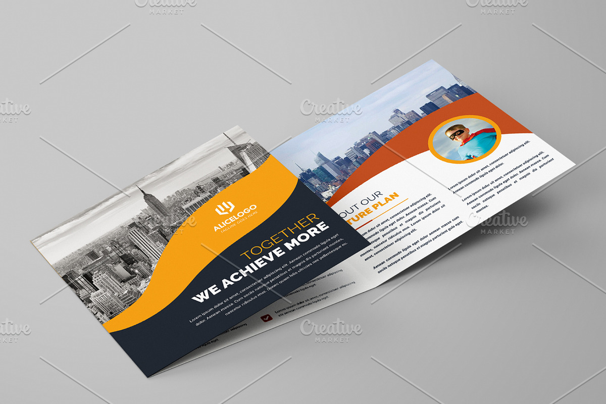 Square Trifold Brochure Template, a Brochure Template by Alice_s (Photo 5 of 12)
