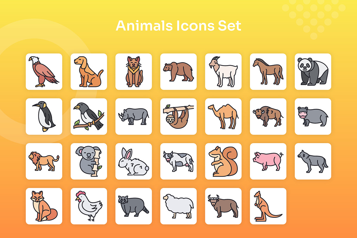 Animals Icons Set - Filled line, an Icon by Kmg Design (Photo 2 of 2)