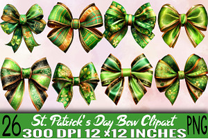 St Patrick's Day Bow Clipart Bundle., an Illustration by SVGArt