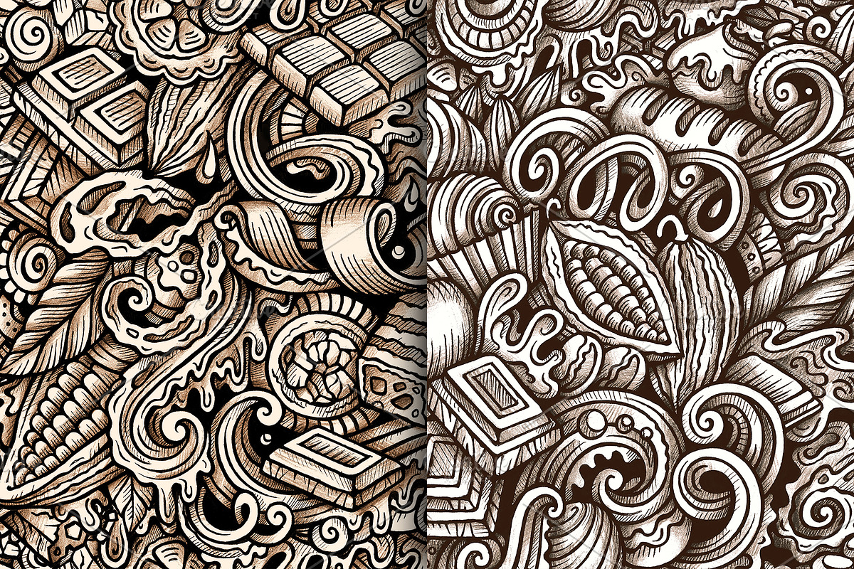Chocolate Graphics Doodle Patterns, a Pattern Graphic by BALABOLKA (Photo 6 of 7)