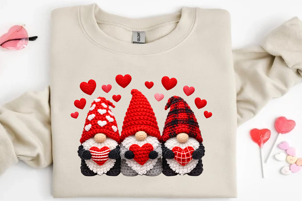 Faux Yarn Valentine’s Day Gnome PNG, an Illustration by DreamCafeArt (Photo 7 of 8)