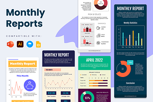 Monthly Reports Vertical Infographic