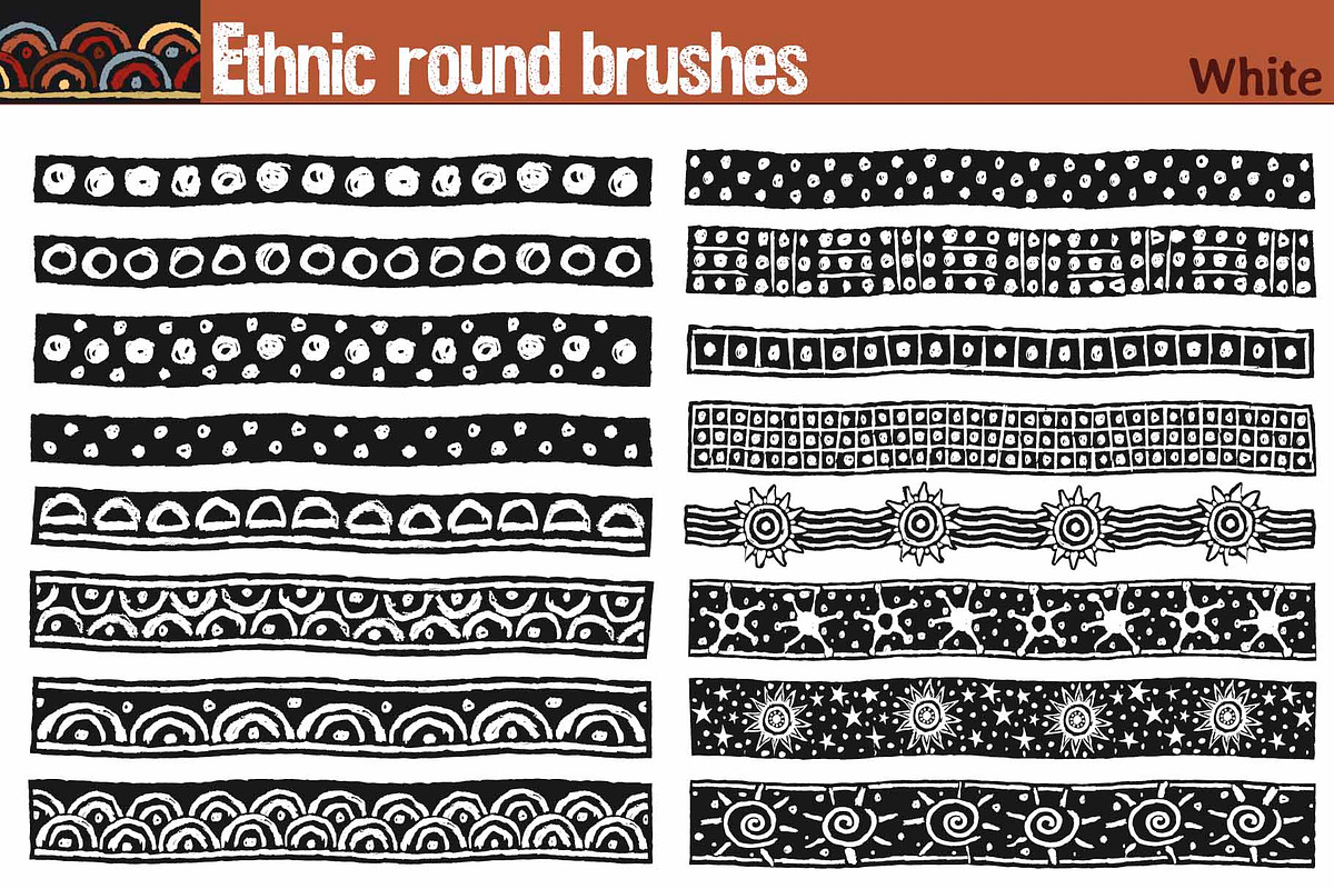 Ethnic round brushes preview 8