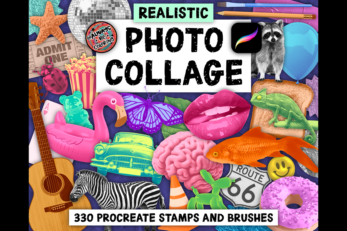 Procreate Photo Collage Brush Set, a Brush Add-On by AlwaysBeColoring (Photo 1 of 15)