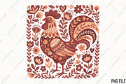 Floral Chicken Valentine PNG, an Illustration by CraftArtStudio (Thumbnail 1 of 4)