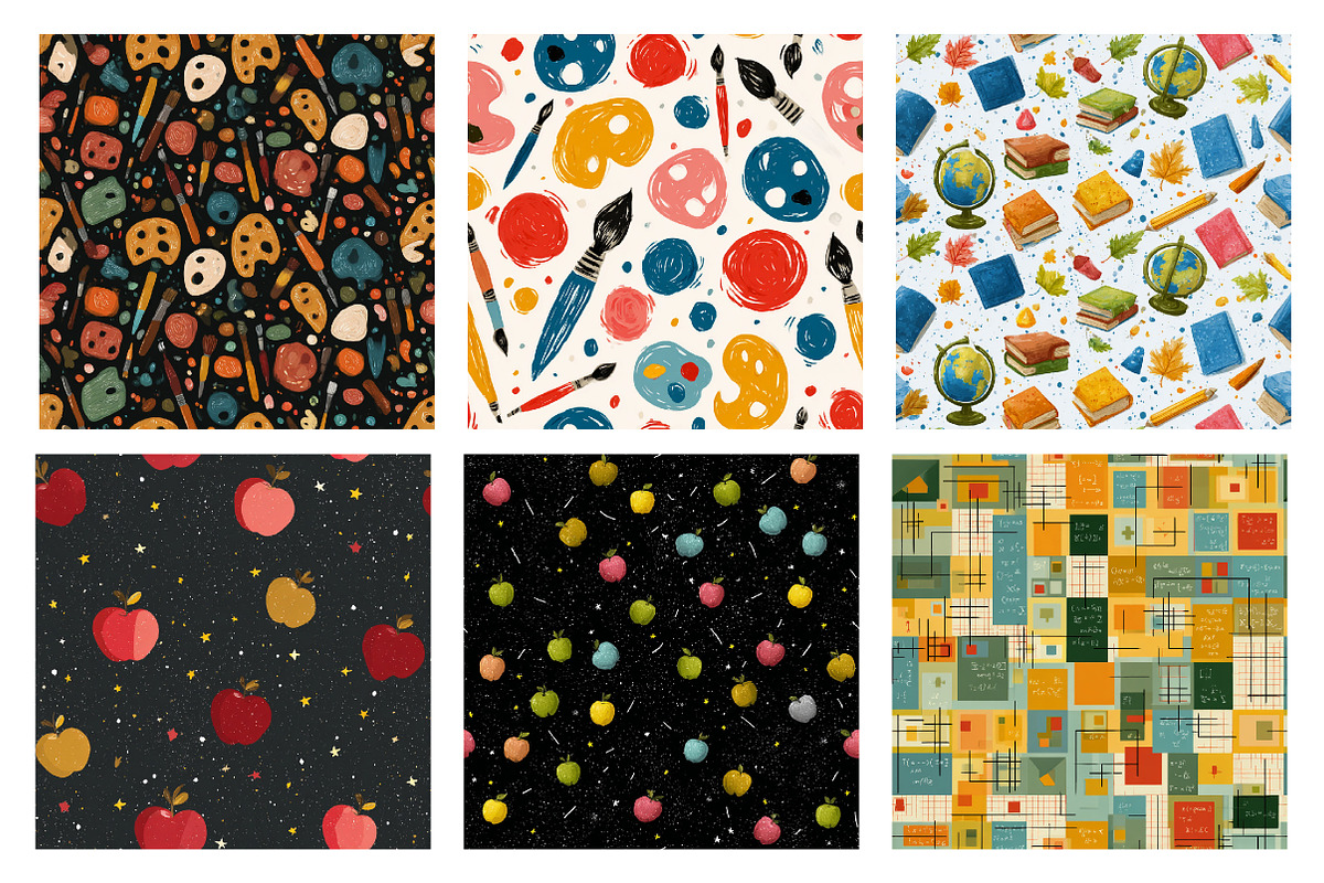 Back to School Seamless Patterns, a Texture Illustration by Dream Creation (Photo 3 of 4)