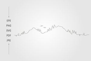 mountain and tree abstract line, a Background Graphic by lawoel