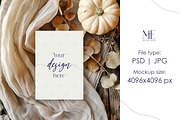 Fall Invitation Greeting Card Mockup, an Advertising Mockup by Mie Mockup Studio (Thumbnail 4 of 6)