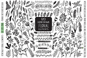 Hand drawn Floral Clipart Collection, a Background Graphic by IRSYART (Thumbnail 1 of 18)