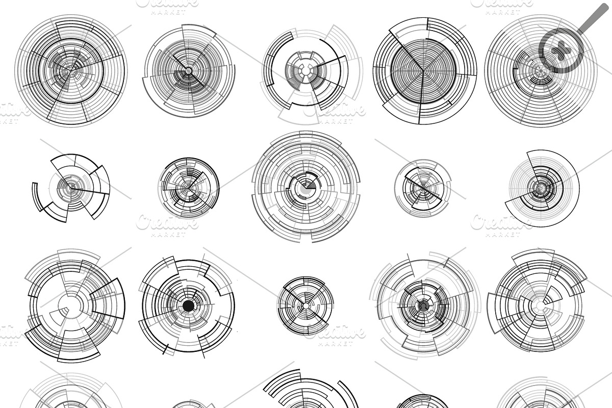 Set of abstract hud elements, an Outline Icon by VectorShop (Photo 2 of 3)