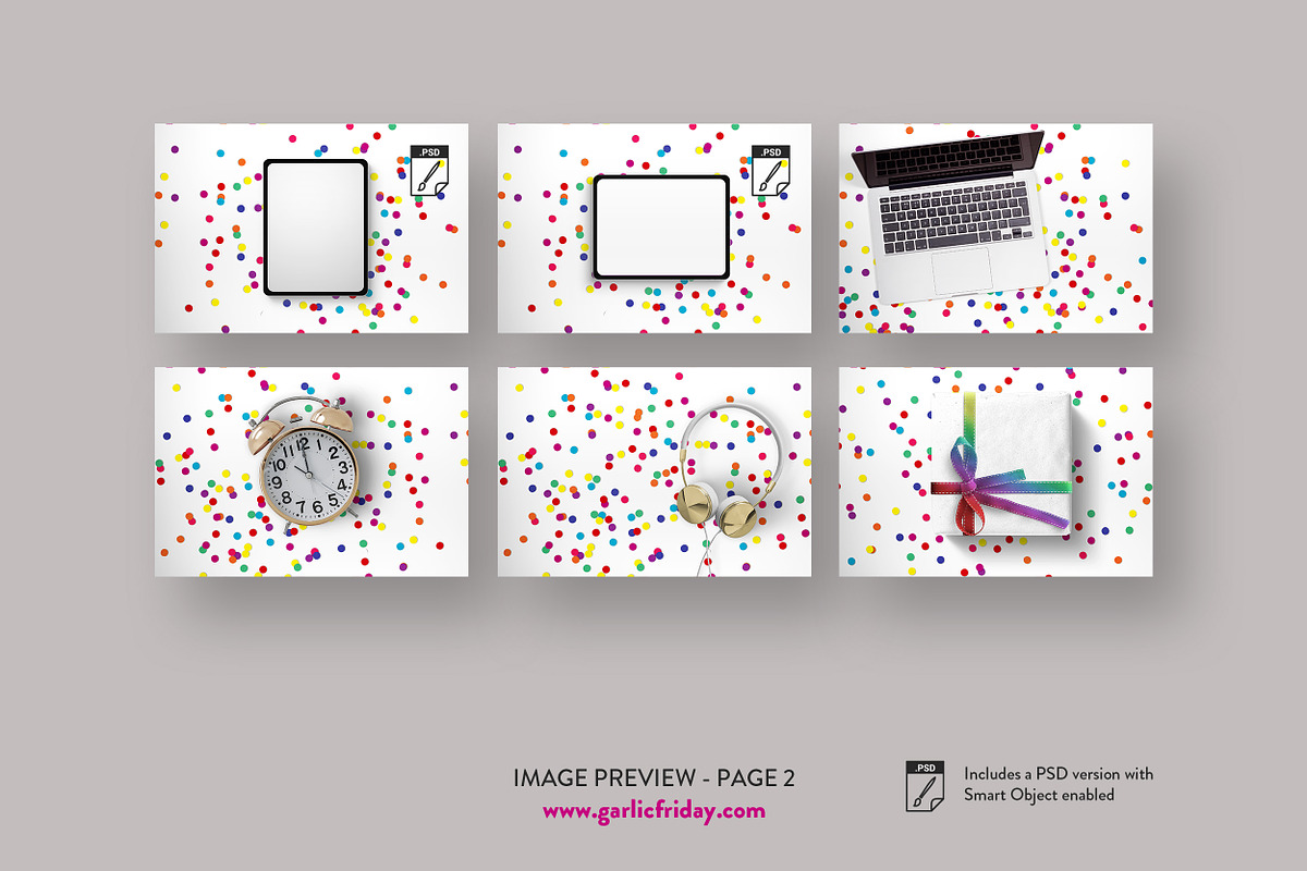 Rainbow Confetti Bundle, a Books & Magazine Mockup by Garlic Friday Design (Photo 3 of 4)