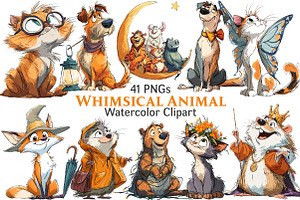 Whimsical Animal Clipart, an Illustration by Pixels.Craft