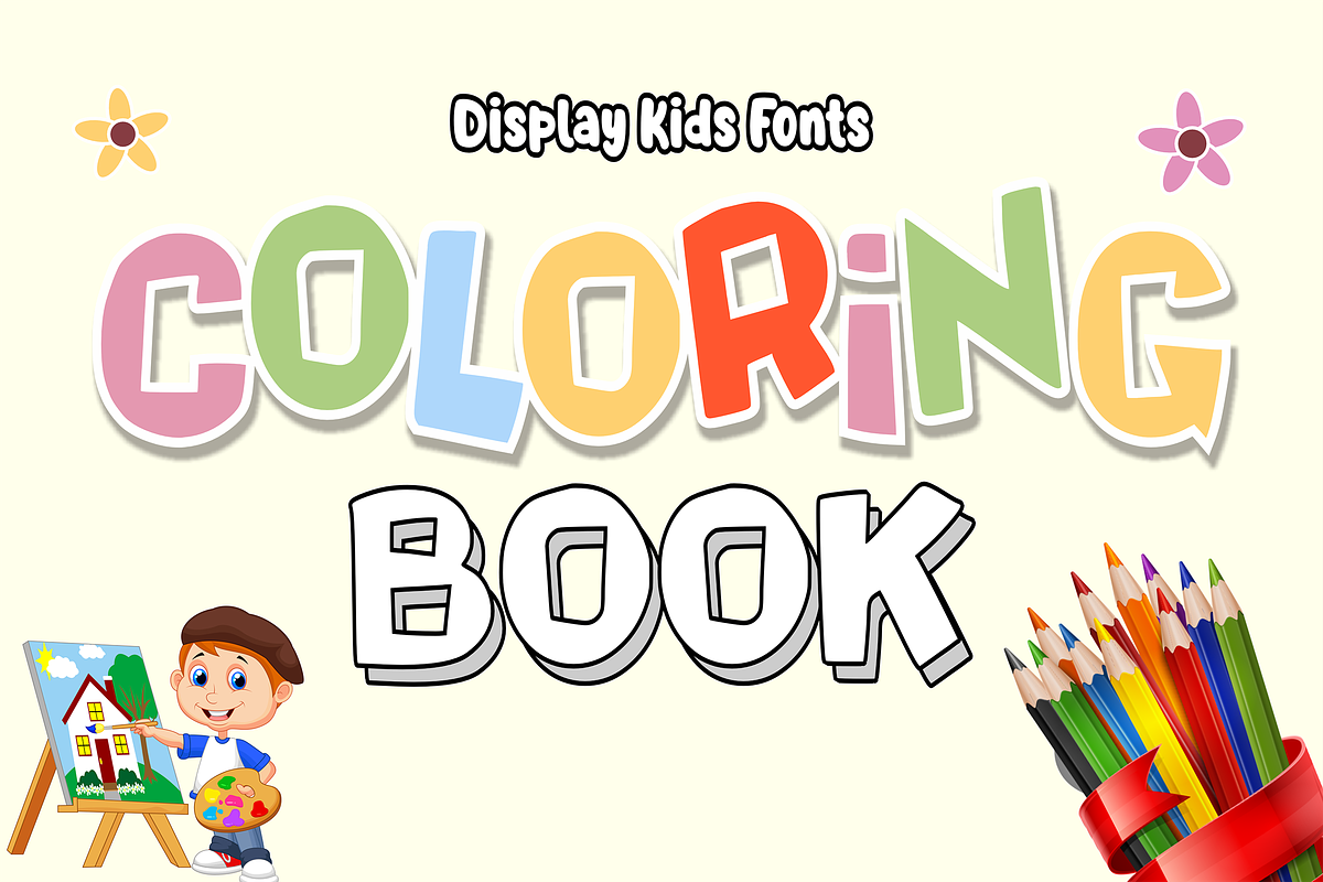Coloring Book - Kids Font Types, a Font by KiddoGlyphs Studio (Photo 1 of 3)