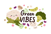 Cute funny vegetables, stickers set, a Food Illustration by Good Studio (Thumbnail 3 of 7)